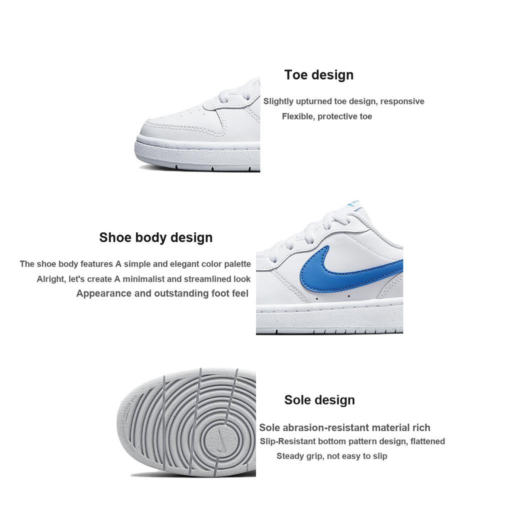 New Nike Court Borough Low 2 'White Blue Green' GS BQ5448-123