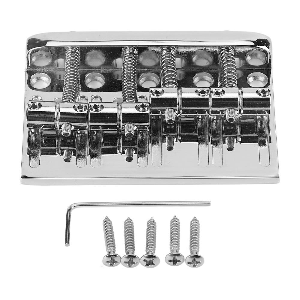 Metal 4 String Bass Bridge Silver Guitar Parts Accessories  Guitar Parts Accessories