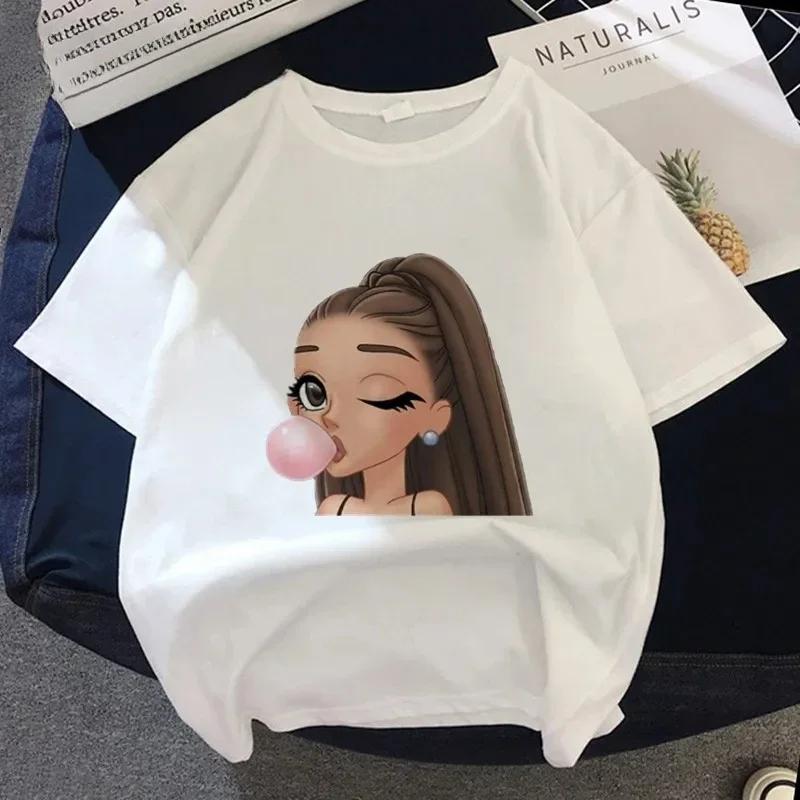 Kobiety Ariana Grande Niebezpieczna Kobieta Harajuku Koszulka Z Nadrukiem Topy Moda Letnia Koszulka Z Krótkim Rękawem Dziewczyna
