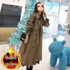 2025 Women's Autumn Drape Trench Coat: Mid-Length, British Style, Over-the-Knee, Goddess Chic