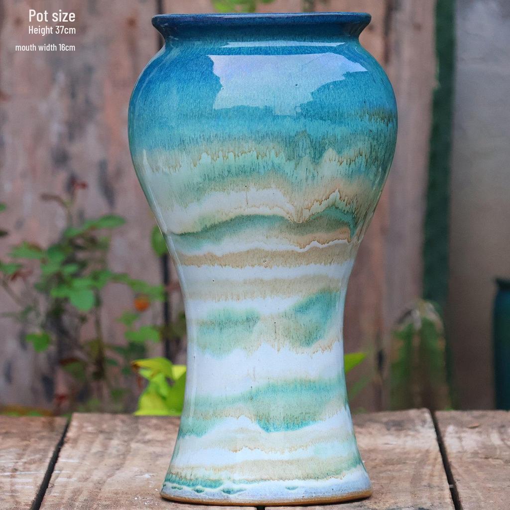 Extra Large Ceramic Pottery Flower Pot for Indoor Green Plants, Coarse Pot Ideal for Monstera and Other Large Plants