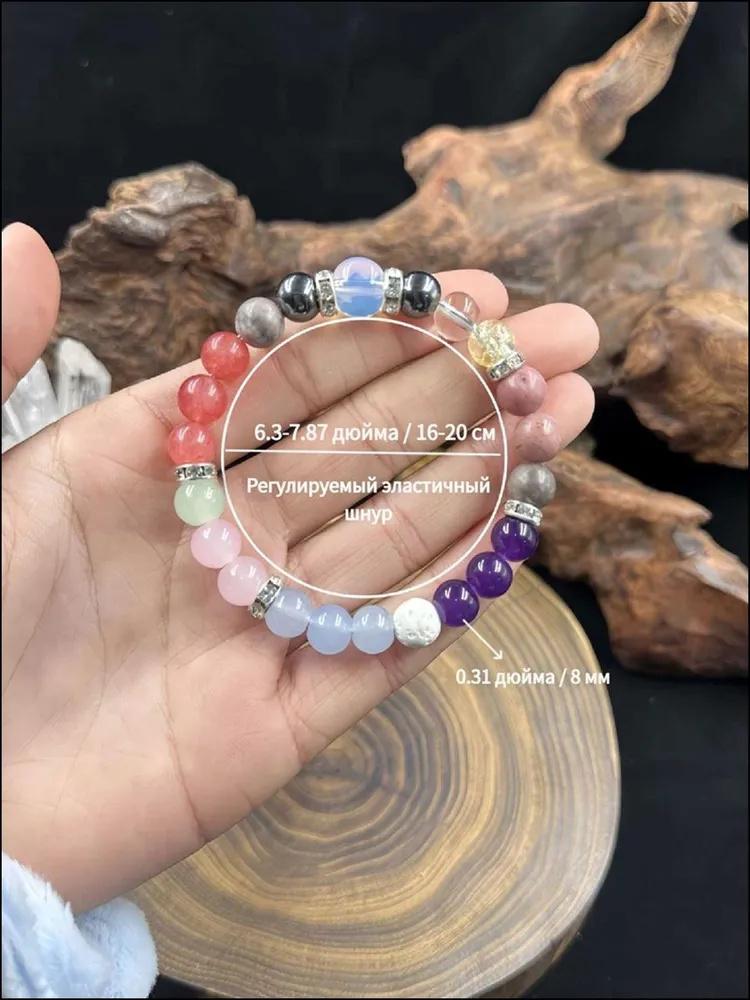 Кристальный браслет из натурального камня Браслет из бусин One Size