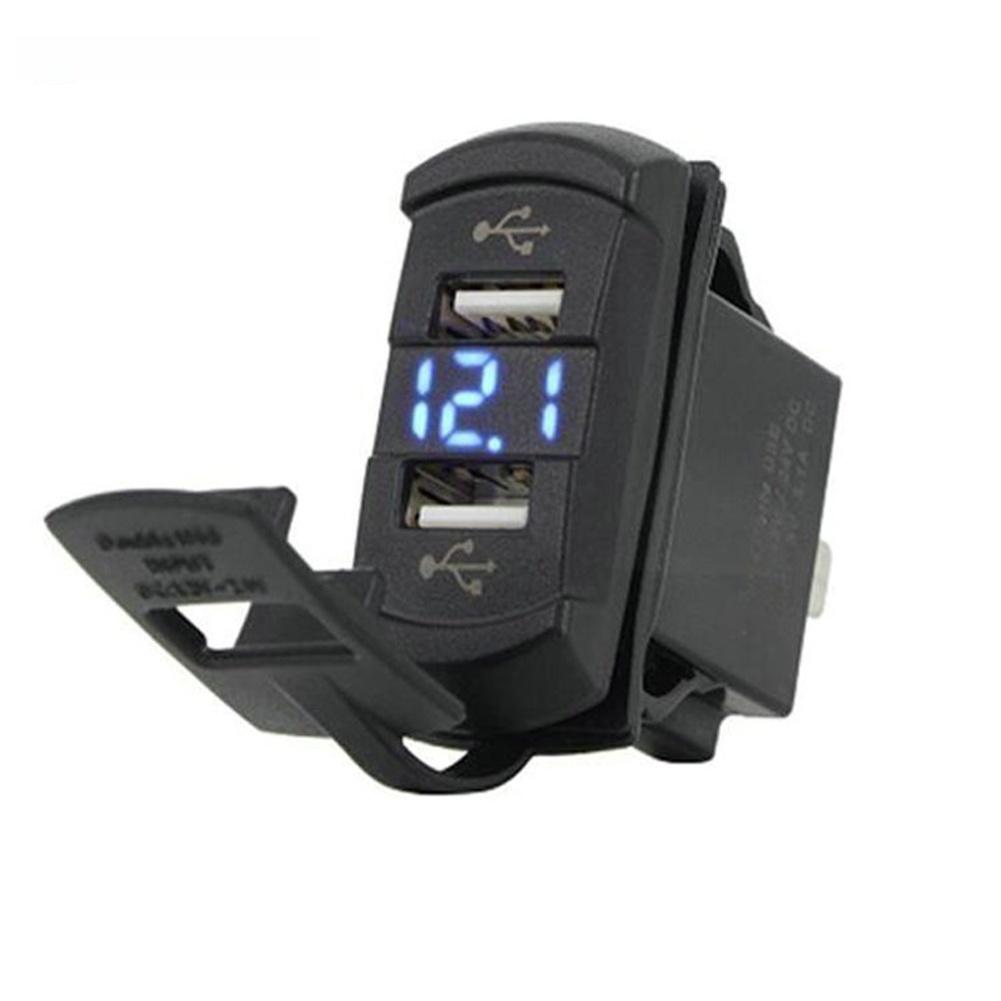 LED Digital Voltmeter Car Charger with Two USB Charging Ports Compatible with 12V and 24V DC Power Systems for RV Truck BoatGood product