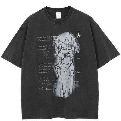 Streetwear Anime Grafik Unisex T-Shirt Baumwoll-T-Shirt Unisex Oberteile T-Shirts Sommer Kurzarm T-Shirt
