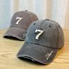 Washed and Distressed Soft Top Baseball Cap for Men and Women Versatile Korean Style Trendy Brand American Street Embroidered Letter Cap