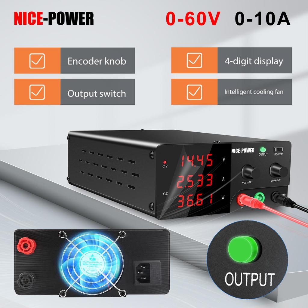 Power Supplies NICE-POWER Adjustable Regulated DC Power Supply Stable Output Switch 0-60V 0-10A For School Laboratory Teaching R-SPS6010