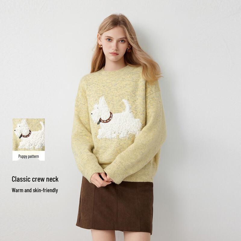 

FivePlus Women s 3D Dog Pattern Knit Sweater One Size (160)