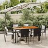VidaXL 7-Piece Garden Dining Set and Cushions Black Wicker 3184990