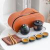 Business gift box travel tea set coarse pottery and portable car express cup set enterprise