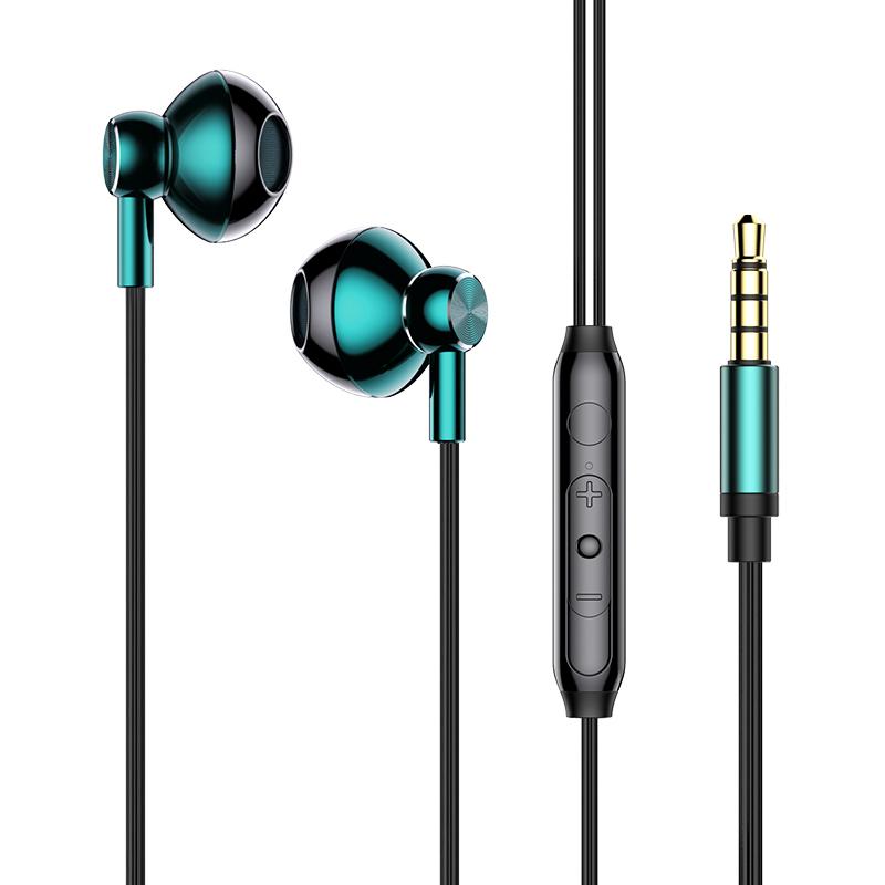 

C71 Металеві напіввкладиші Навушники Дротове управління Hifi Зменшення шуму Навушники з мікрофоном Універсальні K зелений