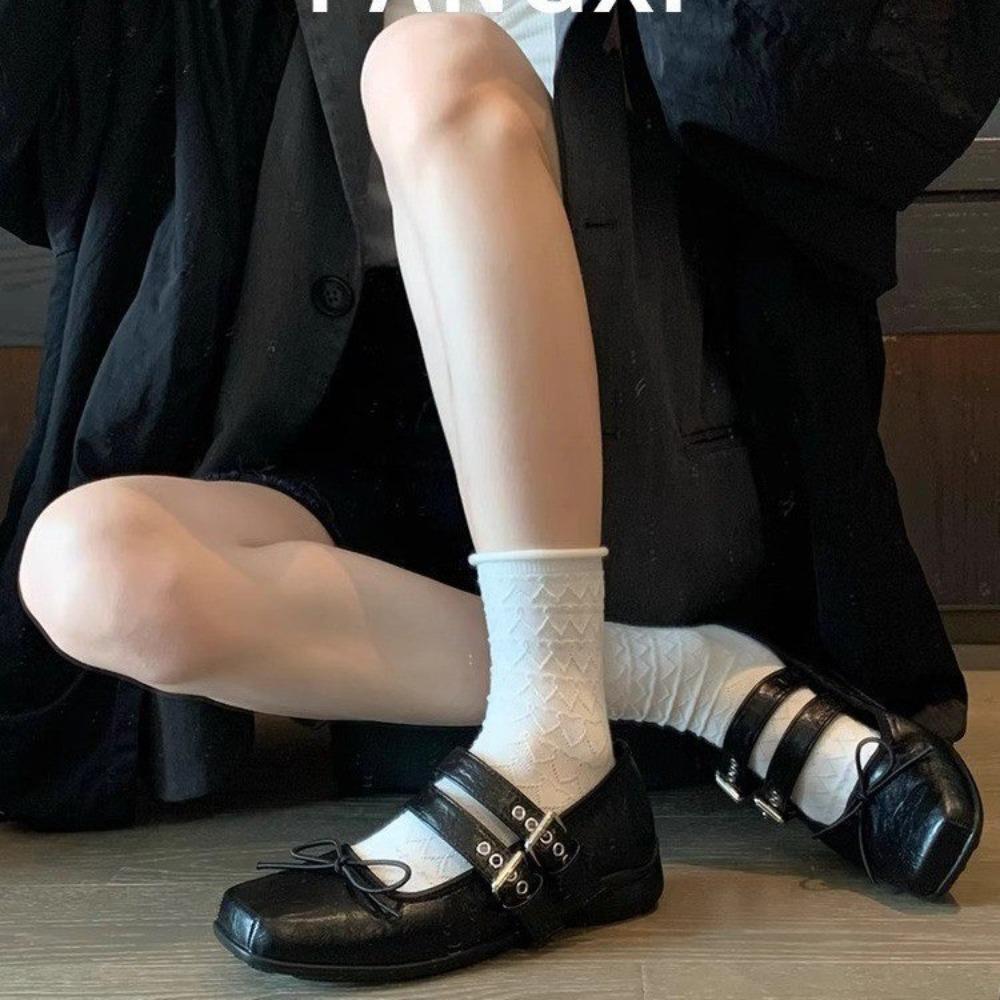 Mary Jane Single Shoes Thick Heel Shoes Elegant Classic Retro Square Toe Comfortable Soft Shallow Cut Low Heel Women's Shoes