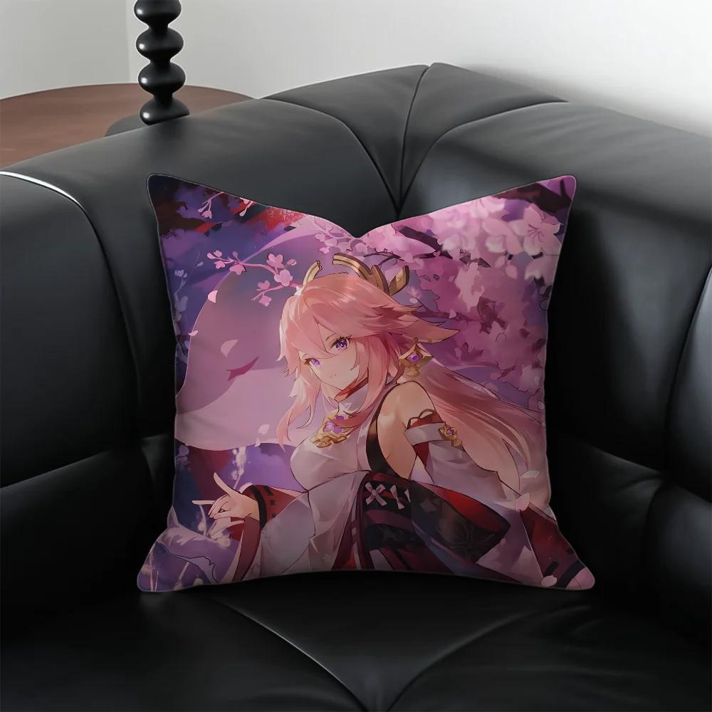 

Горячие Игры Genshin Impact Наволочка Антиклещевая наволочка Невидимая молния Шелковистый короткий плюш Наволочка для диванной подушки 12x12Inch