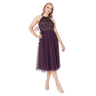 Maya Deluxe Womens/Ladies Sequin Midi Dress