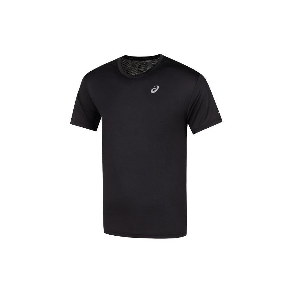 Asics Logo Sports Casual Crew Neck Regular Short Sleeve T-Shirt Men T-Shirts Black 2011D042-001