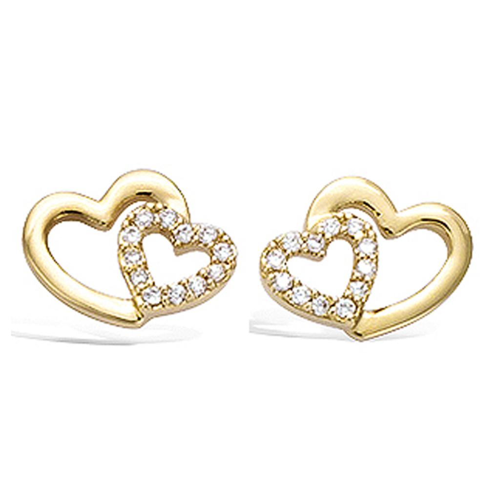 Les Trésors De Lily [N6870] - Gold Plated 'Love' Earrings White Gold - 12x10 Mm