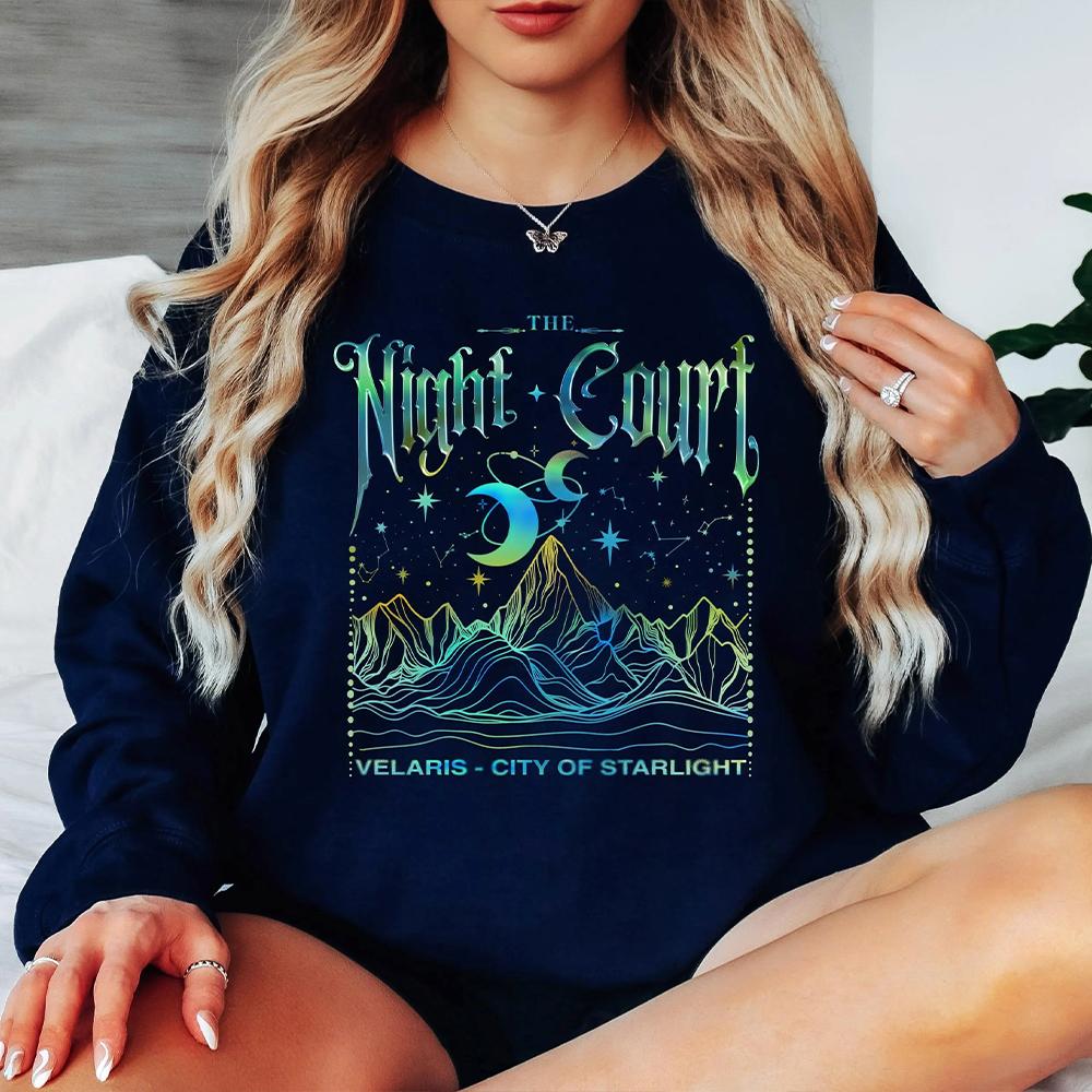 Velaris The Night Court Acotar Comfort Shirt For Women Gift Dark Academic Court Of Dreams Unisex Tee Fantasy Apparel Y2K Top