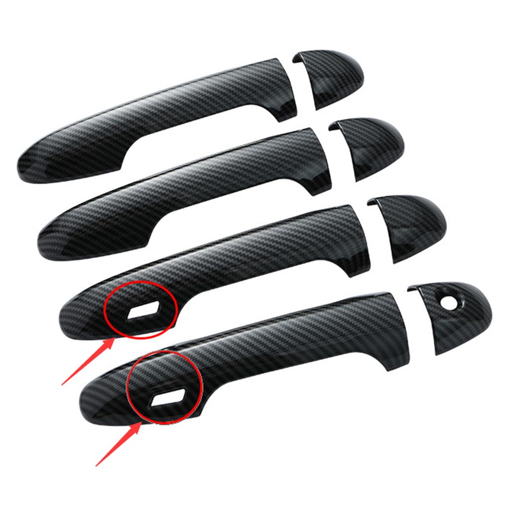 8pcs ABS Carbon Chrome Black Car Accessory Door Handle Cover Trim Paste Style For Toyota Tacoma 2016 2017 2018