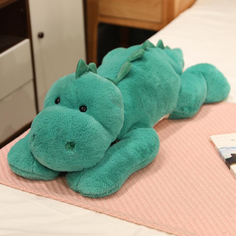 Super Soft Big Lying Dinosaur Cartoon Lying Plush Stuffed Fluffy Dog Doll Lovely Animal Plush Pillow Hug Cuddly Plushies about 35cm