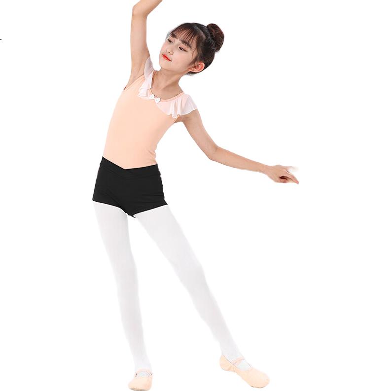 Zhiyouban Kinder Tanzshorts, Hoch tailliert, Schwarze Ballett-Leggings für Mädchen, Dreiviertel-Hosen für Training, Tanzen und Prüfungen