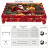 Christmas Vintage Farmhouse Tablecloth with Santa, Reindeer & Xmas Tree Prints. Rectangular & Round Sizes for Xmas/New Year Parties, Kitchen, Indoor &