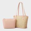 Women's handbag summer new fashion shoulder bag straw child and mother bag casual tote bag women's bag bucket bag