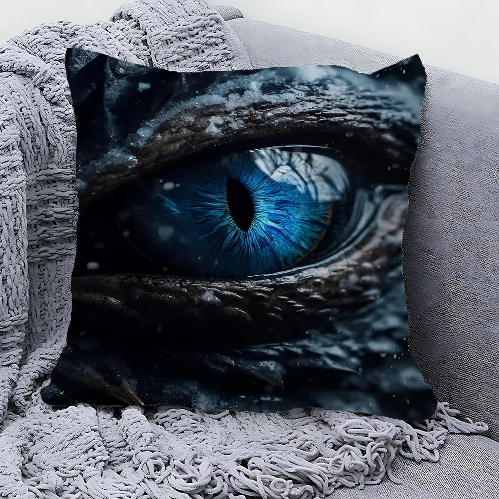 Dragon Eyes Pillow Covers Cartoon Sofa Decorative Home Double-sided Printing Short Plush Cute Cushion Cover