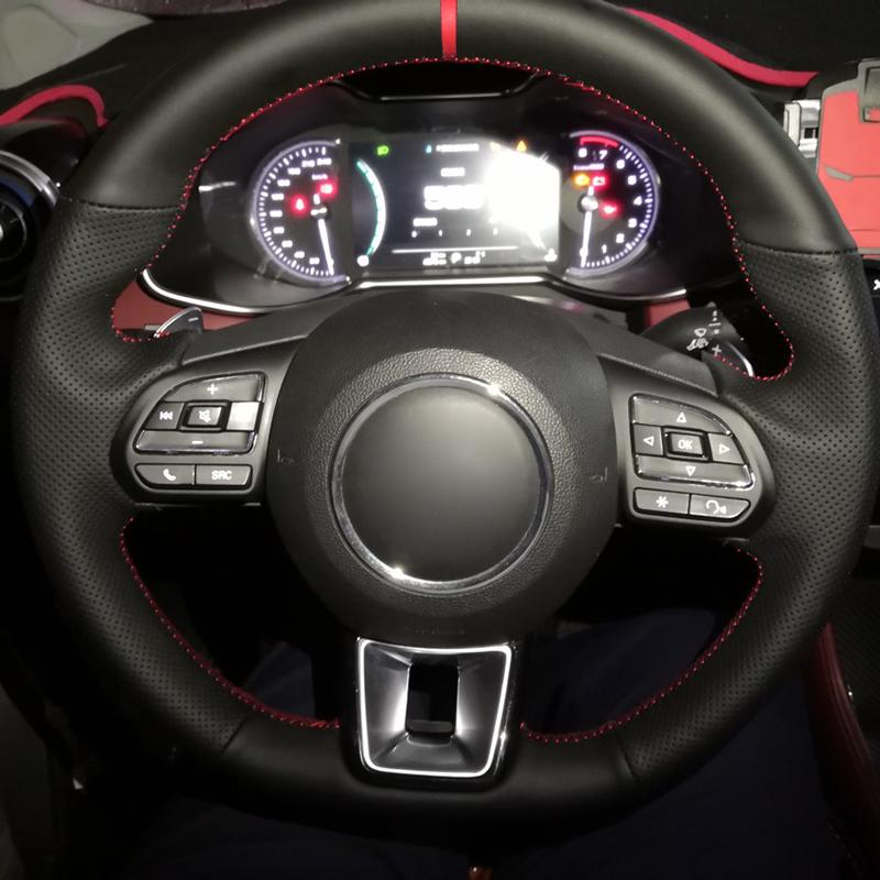 Hand Sewing Car Steering Wheel Cover Wrap Volant Funda Volante For MG ZS HS 2017 2018 2019 2020 MG GS 2016-2020 Car Accessories