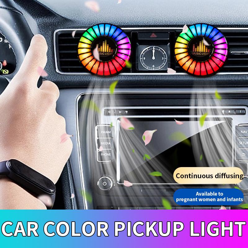 Car Air Vent Aromatherapy Diffuser with LED Music Sync Lights, USB-C Charging, Multi-Mode Ambient Lighting for Vehicle Interior