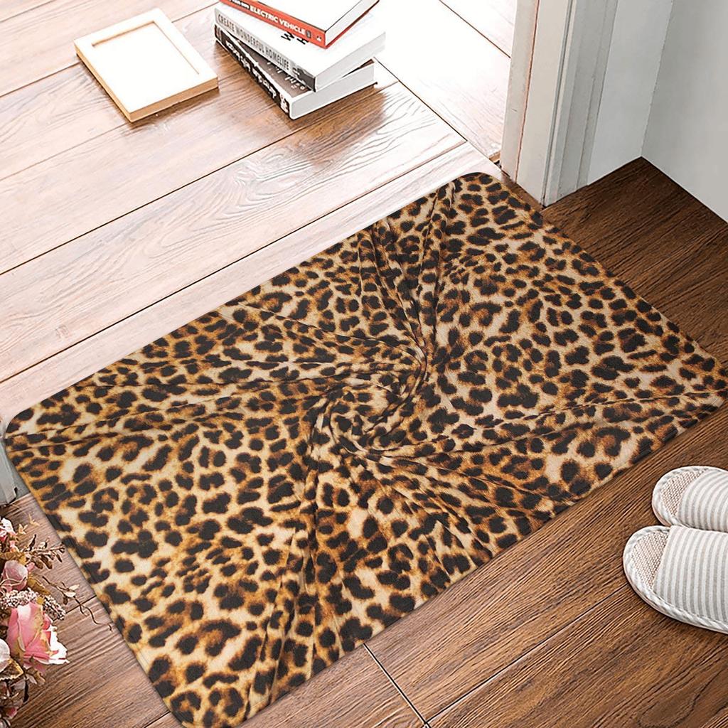 Siberian Tiger Fur Pattern Door Floor Kitchen Bathroom Mats Anti-Slip Indoor Wild Animal Doormat Living Room Entrance Carpet Rug