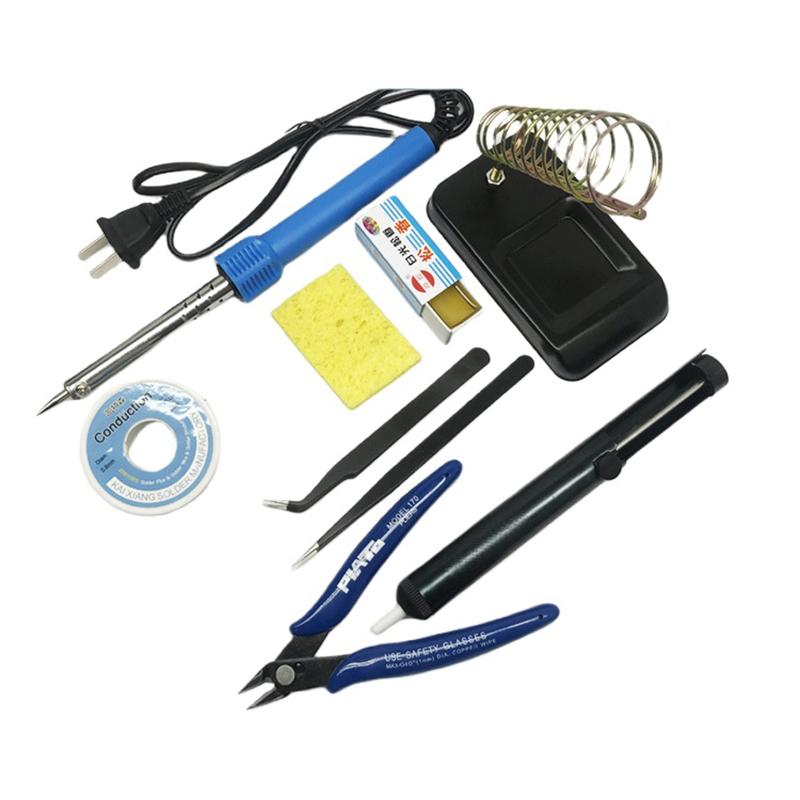 

40 Вт электрические паяльники набор без свинца с подставкой для утюга припой канифоль пинцет ремонт сварочные инструменты для электроники