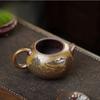 Yixing Purple Clay Teapot Large Capacity Burnt Wood Dragon Bone Golden Sand Phoenix Joyful Stone Chinese style Tea Pot