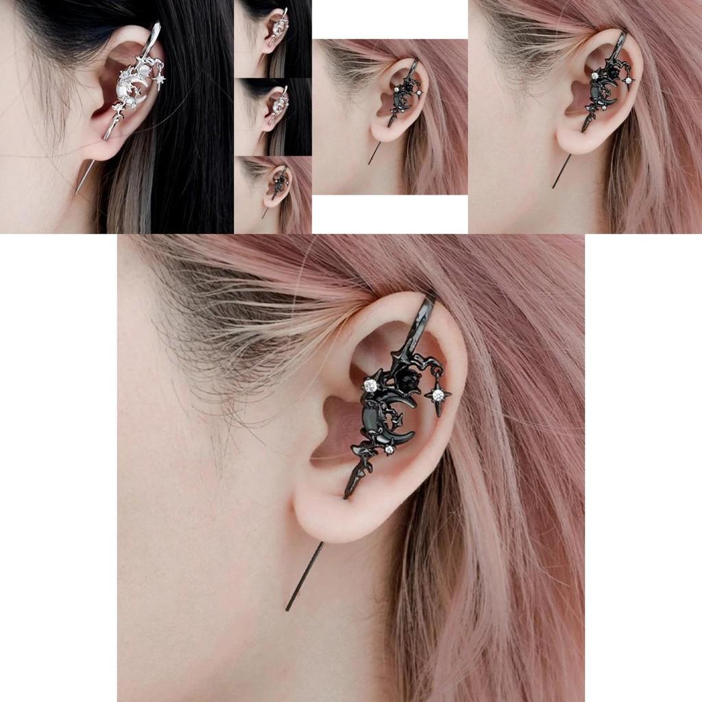Creative Alloy Star And Moon Earrings With Geometric Design For Women Fashion Accessories