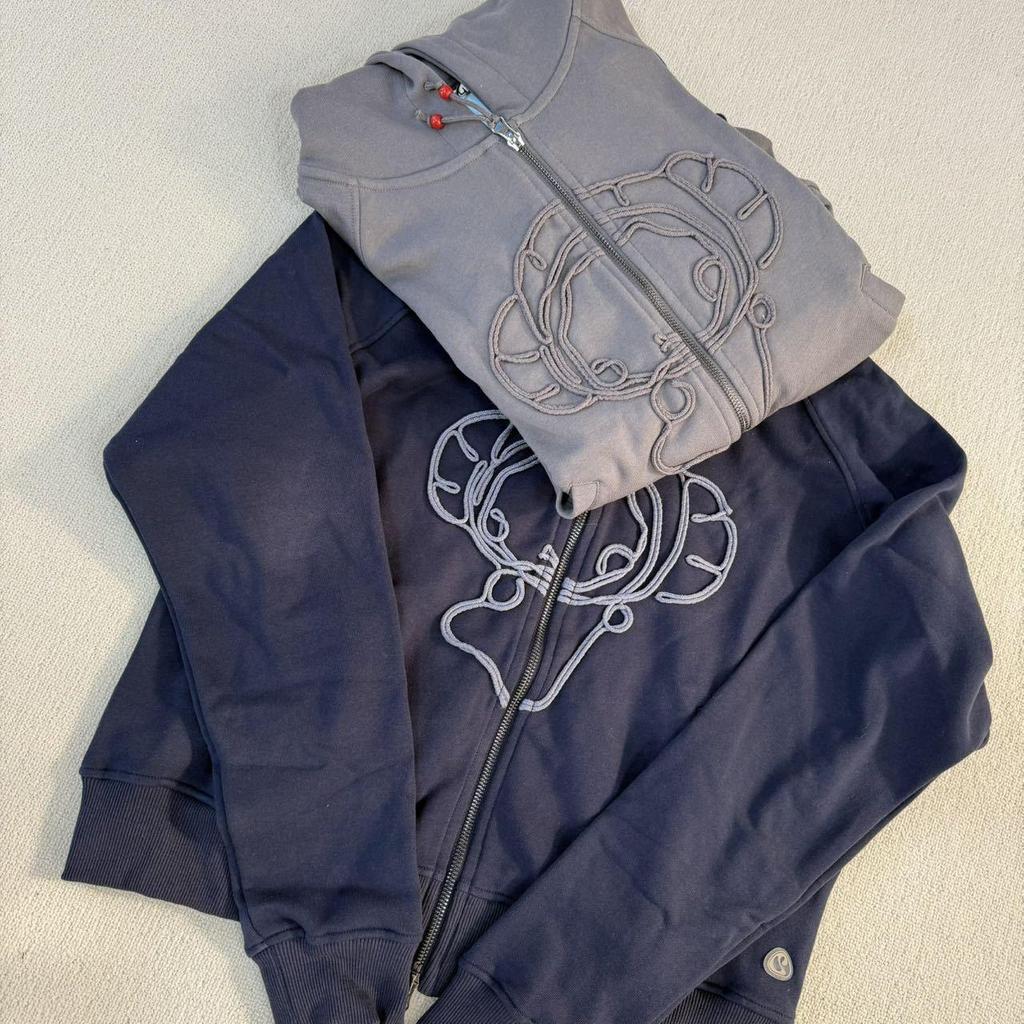 Korean Niche Trendy Autumn/Winter Academy Style 3D Cartoon Zipper Hooded Sweatshirt.