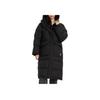 Li Ning Anti-Five Series Solid Color Logo Windproof Long Hooded Down Jacket Women Outerwear Black AYMR092-3