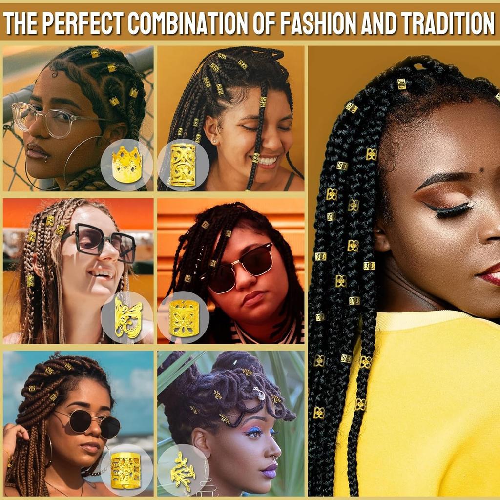 260 Piece Set, Wig Accessories, Braids, Hair Accessories, Gold Dirty Braids, Hair Extensions, Personalized Trendy Accessories