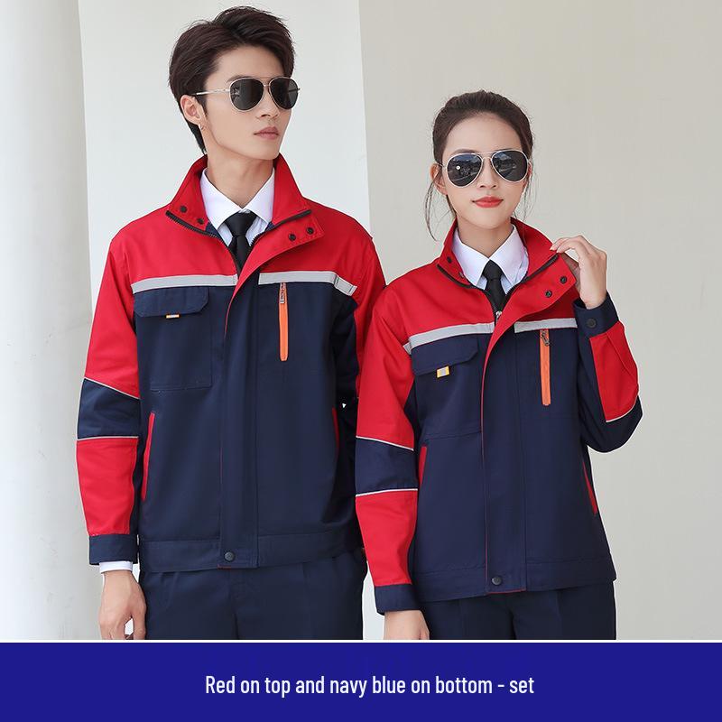 Men's Dirt-Resistant Reflective Workwear Set - Long Sleeve, Wear-Resistant for Autumn/Winter.