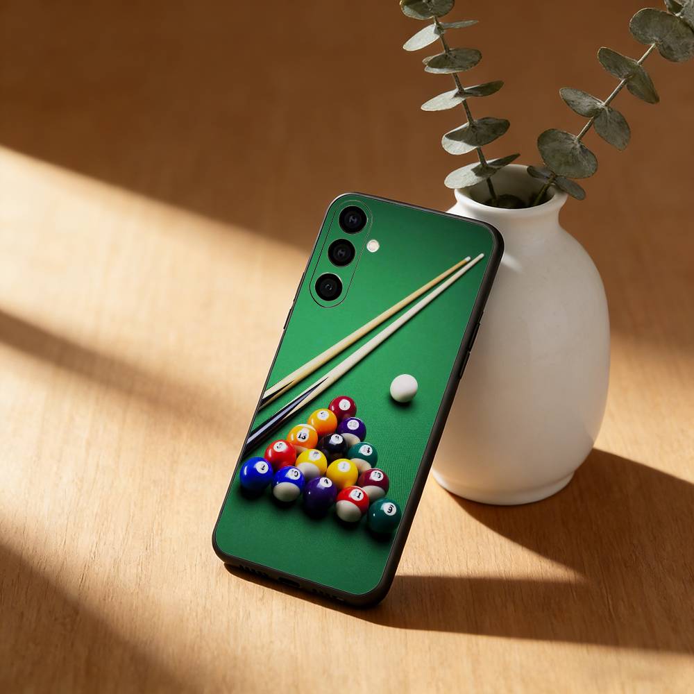 Billiards Snooker Phone Case For Samsung GalaxyA13,21s,22,31,32,52,53,71,72,73,Soft Black Cover