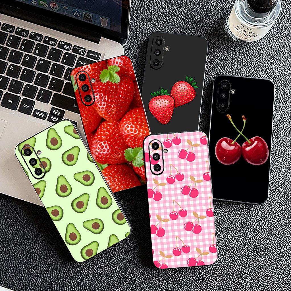 Kirsch Erdbeer Frucht Sommer Avocado Zitrone Hülle für Samsung Galaxy S25 S24 S23 FE Ultra Plus S7 Edge S25+ S23+ A56 5G Hülle