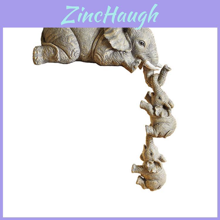 Elephant Resin Figurine Set With Creative Design For Home Decor And Giftgiving