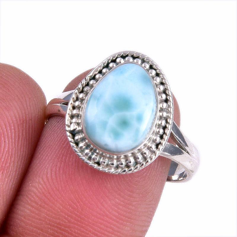 

Кольцо из стерлингового серебра 925 пробы с драгоценным камнем ларимаром Natural Republic, размер 8,5 m7t83