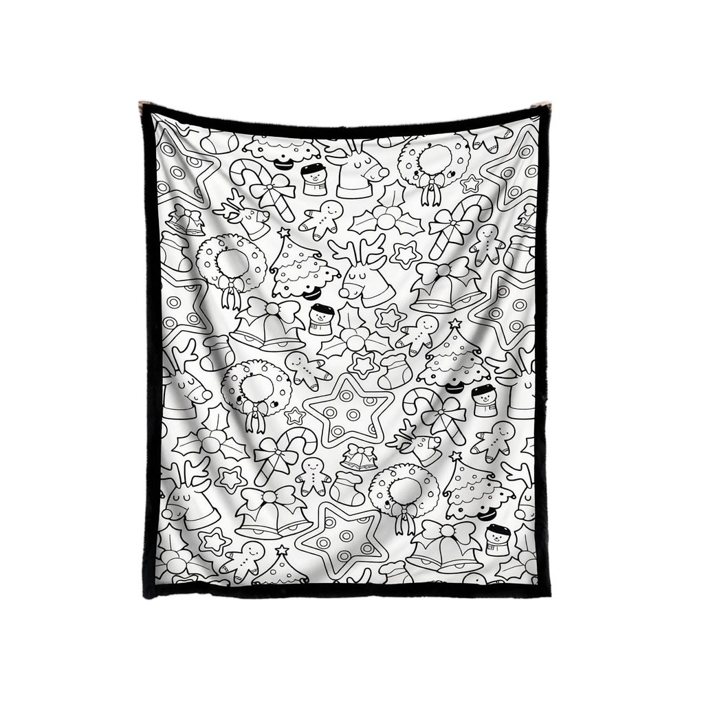 Christmas Coloring Tablecloth with Markers, Kids DIY Gift for Family Holiday Activity