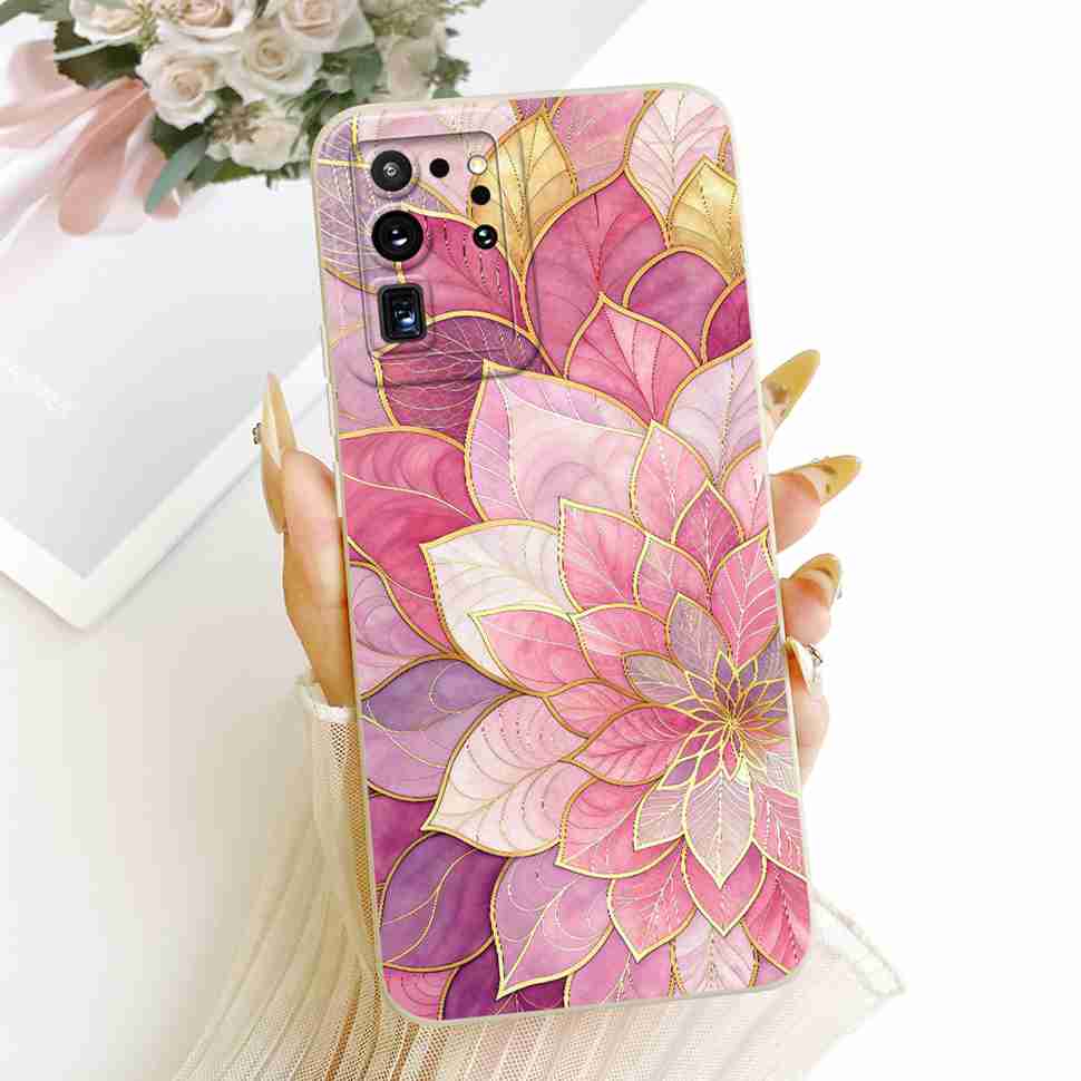 For Samsung Galaxy S20 Ultra Case Popular Color Floral Print Silicone Back Cover For Samsung S20 Ultra 4G 5G Phone Cases Fundas