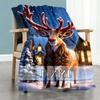 Christmas Reindeer Customize Your Name Blanket Lightweight Personalized Blanket Warmthful Decor for Chair Couch Bedding Office Ideal for All Seasons