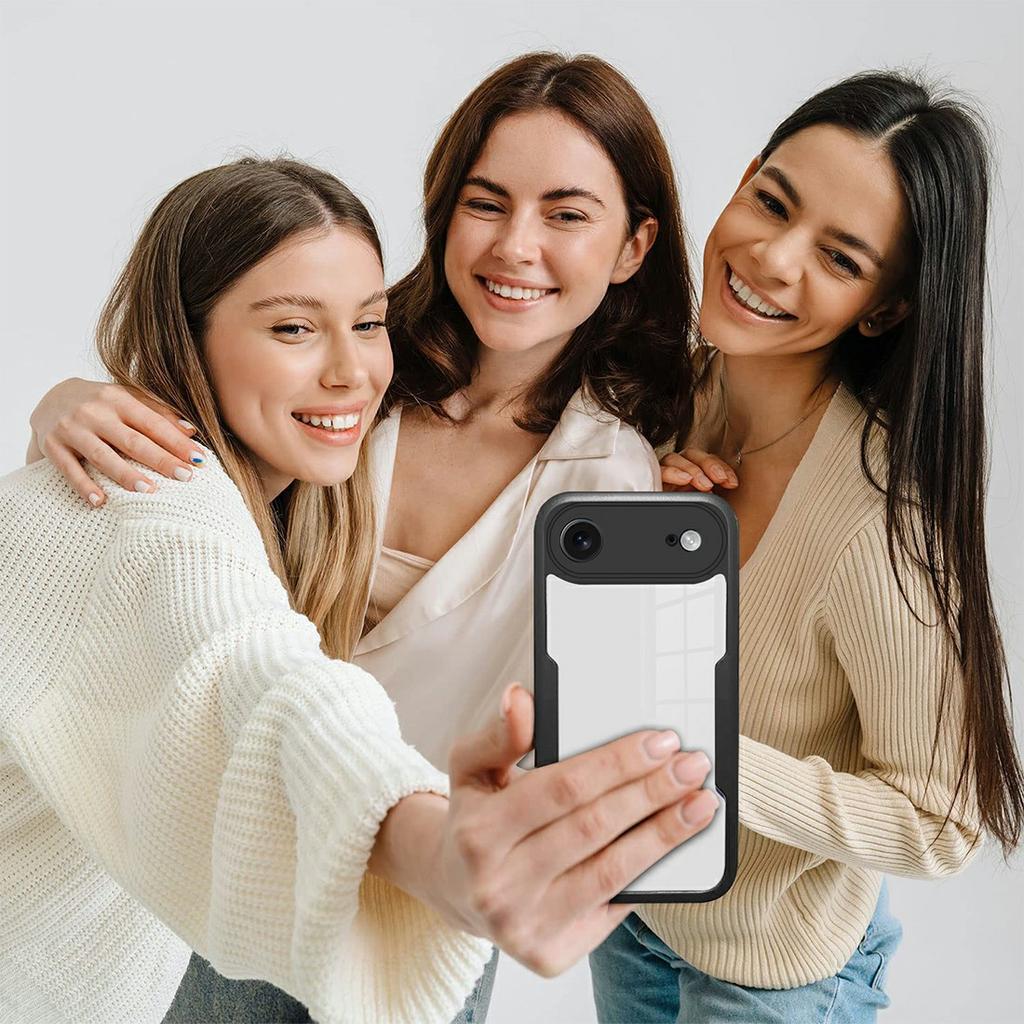 For iPhone Air Case Acrylic + TPU Clear Phone Cover with PET Screen Film