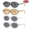4pcs New Punk Small Oval Women Sunglasses Colorful Frame Rivet Design Sun Glasses Ladies Outdoor Simple Style Shades UV400