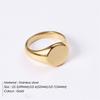 eManco Stainless Steel Punk Style Minimalist Round Ring Gold Plated Women's Rings for Parties and Festivals