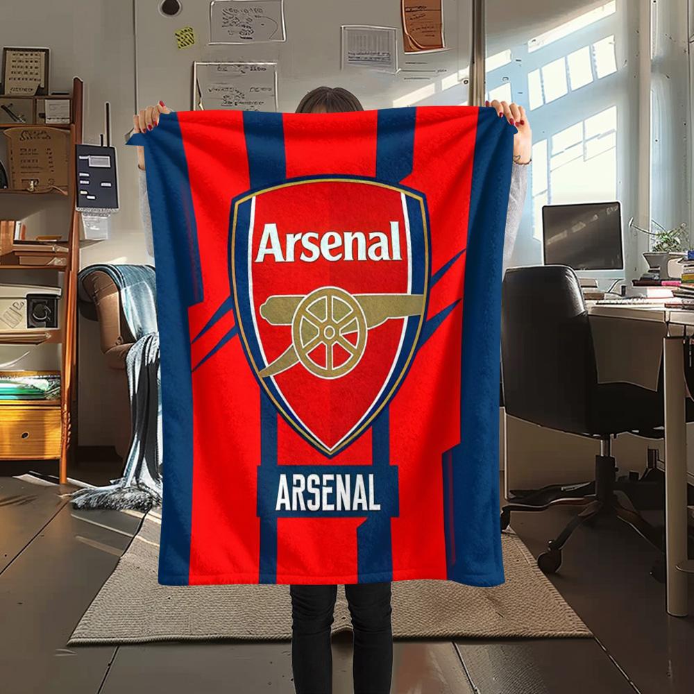 Arsena Team Logo Print FlAannel Blanket, High Quality Comfortable for All Seasons, Home Decor, Warmth and Comfort