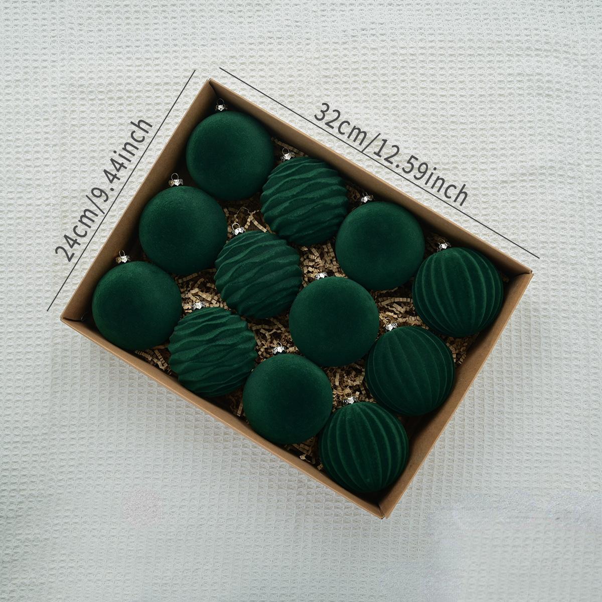 

Рождественский шар из флока, плюшевый бархатный рождественский шар, украшение для рождественской елки, подвеска, рождественские украшения, принадлежности темно-зеленого