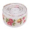 DIY Lace Printed Flower Burlap Ribbon Hessian Jute Belt Strap Wedding Cloth Decoration 5m