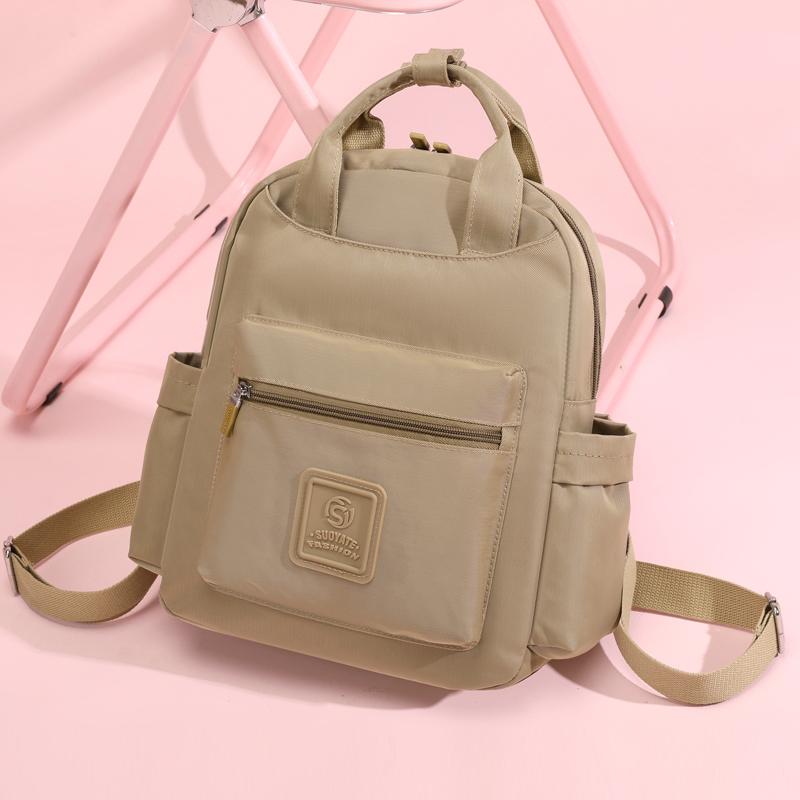 Nylonowa torba Damski plecak Plecak o dużej pojemności w jednolitym kolorze